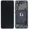 Дисплей для Samsung A525F / DS Galaxy A52 2021 з тачскрином та рамкою в зборі, колір синій, сервісний оригінал мініатюра 1
