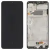Дисплей Samsung A325F / DS Galaxy A32 2021 з тачскрином і рамкою в зборі, колір чорний, сервісний оригінал мініатюра 1