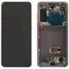 Дисплей для Samsung G991F Galaxy S21 5G з тачскріном і рамкою, рожевий, сервісний оригінал мініатюра 1