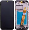 Дисплей Samsung A015F / DS Galaxy A01 2020 з тачскрином і рамкою в зборі, колір чорний, сервісний оригінал, вузький конектор мініатюра 1