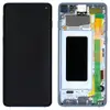 Дисплей для Samsung G973F Galaxy S10 з тачскрином та рамкою в зборі, колір синій, сервісний оригінал мініатюра 1