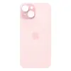 Задняя крышка для iPhone 15, цвет розовый, с большим отверстием под камеру миниатюра 1