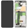 Дисплей для Samsung G980F Galaxy S20 з тачскріном і рамкою, білий, сервісний оригінал мініатюра 1