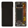 Дисплей для Samsung G973F Galaxy S10 з тачскрином та рамкою в зборі, колір prism black, сервісний оригінал мініатюра 1
