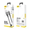 Кабель Type-C Aspor AC-27 Nylon 3.1A, 1м, колір чорний мініатюра 1