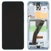 Дисплей для Samsung G980F Galaxy S20 з тачскрином та рамкою в зборі, колір light blue, сервісний оригінал мініатюра 1