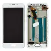 Дисплей для Meizu U10 с тачскрином и рамкой в сборе, цвет белый, оригинал миниатюра 1